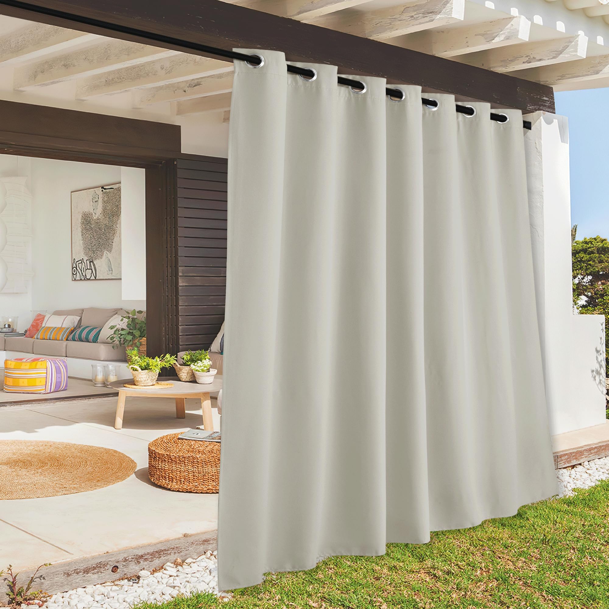 RYB HOME cortina exterior frontal mostrando cobertura completa y privacidad