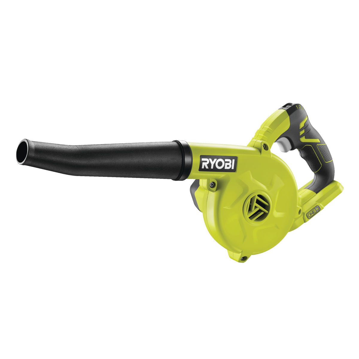 RYOBI soplador P755 vista frontal compacto, limpieza rápida