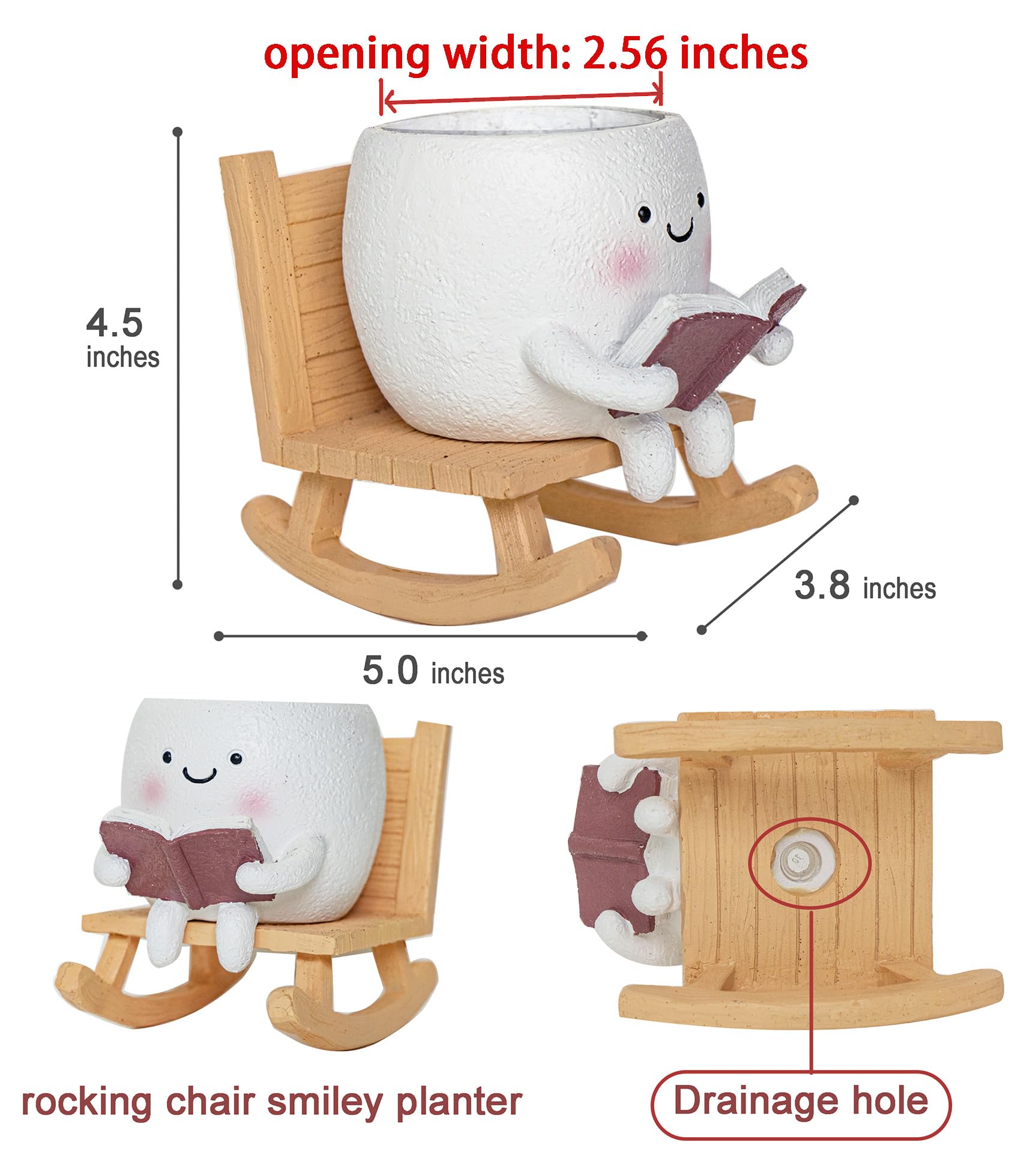 RZOIKZOI maceta detalle de textura de resina que destaca durabilidad y acabado blanco