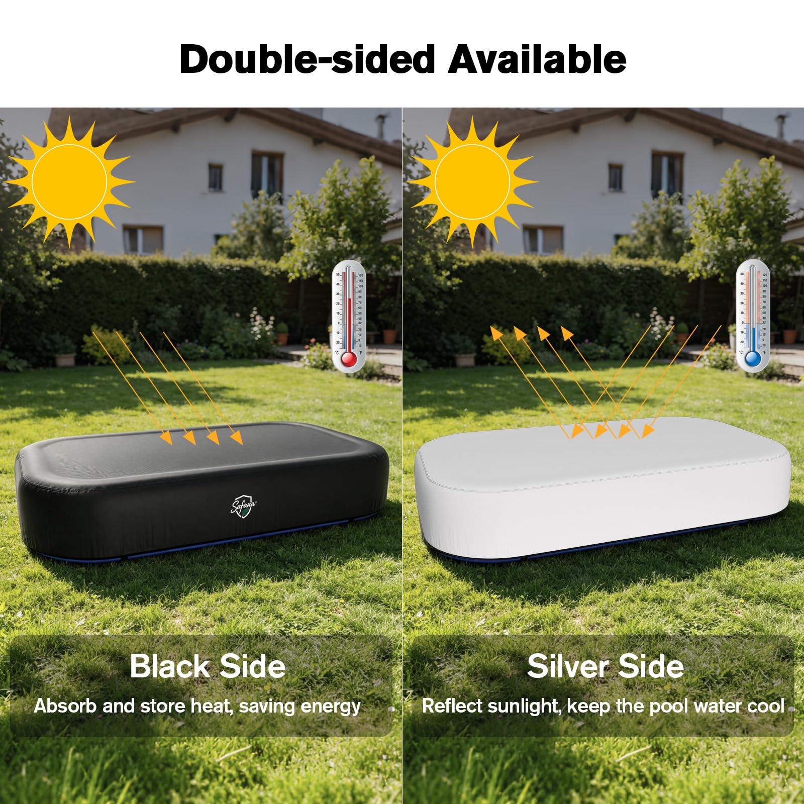 Safana vista interna con recubrimiento negro para retener calor