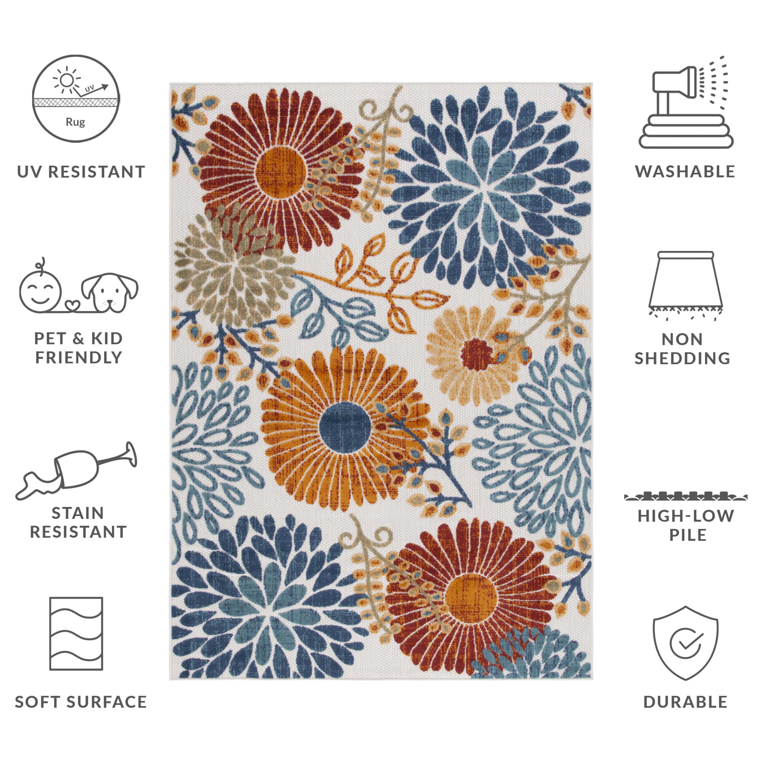 SAFAVIEH alfombra en ambiente decorado con plantas, realza espacios interiores y exteriores