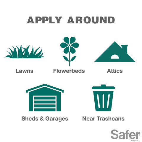 Safer gránulos en parterre protegiendo plantas ornamentales