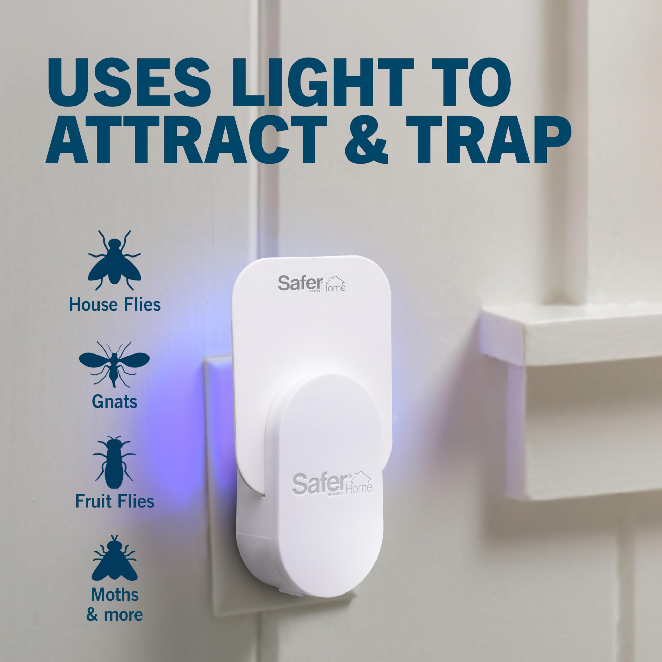Safer luz LED UV en detalle atrae insectos sin químicos