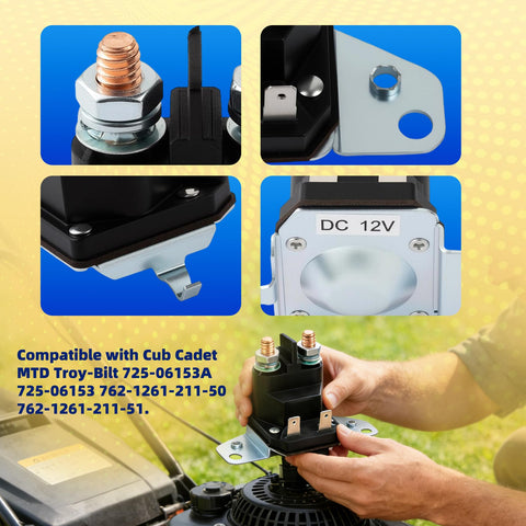 Saiyugty solenoide instalado en tractor cortacésped demostrando arranque