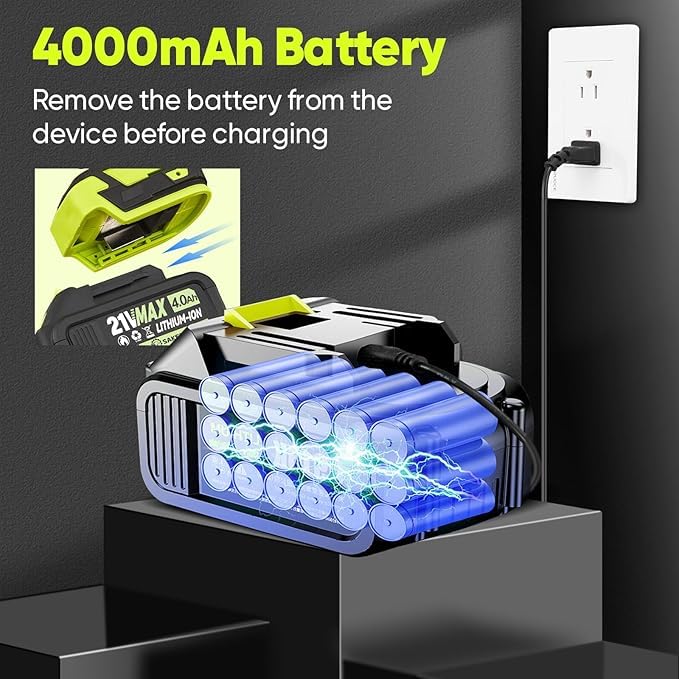 SakerPlus batería 4Ah extraíble para recarga fácil y reemplazo rápido