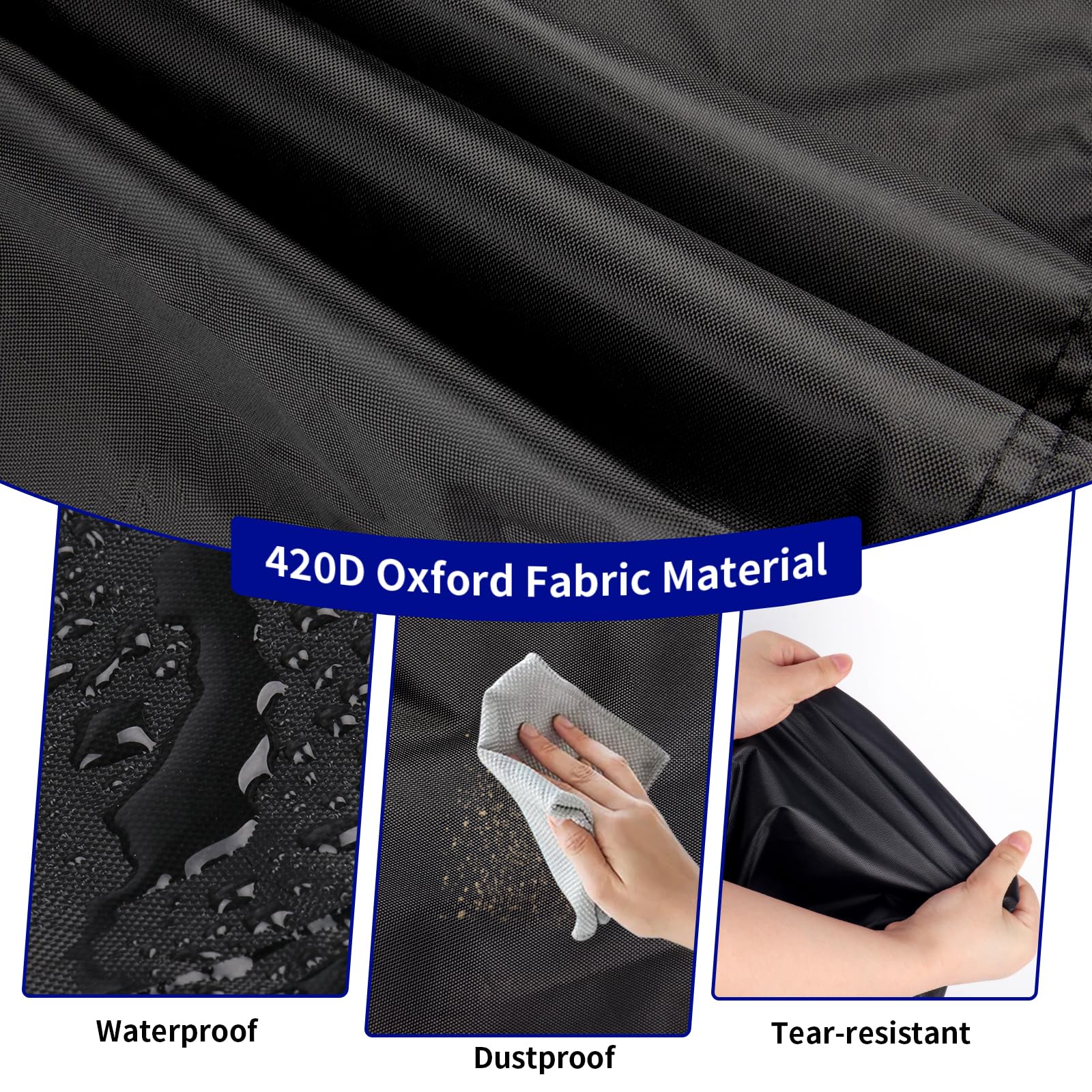 Saking detalle del cordón inferior ajustable para fijar la funda, evita desplazamientos