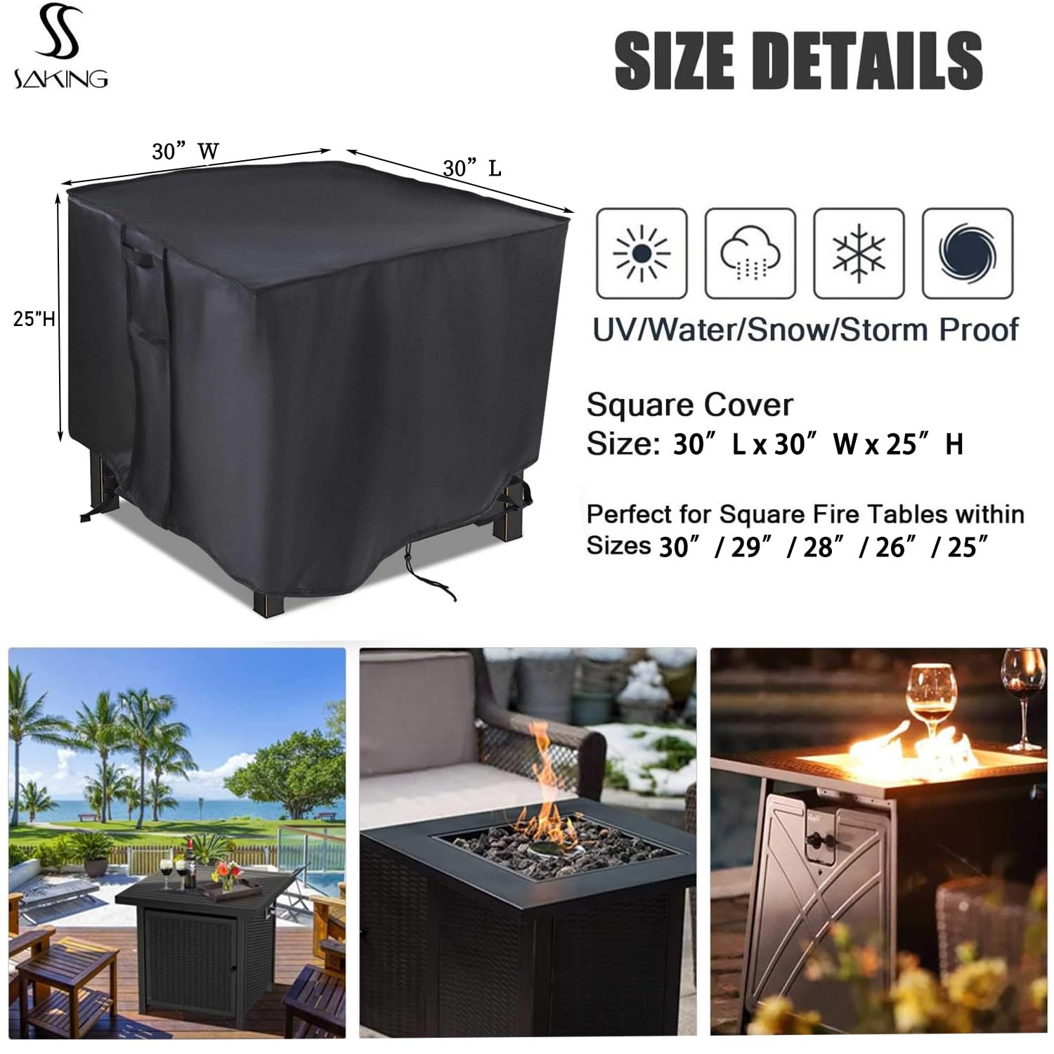 Saking funda colocada en fire pit en patio demostrando uso