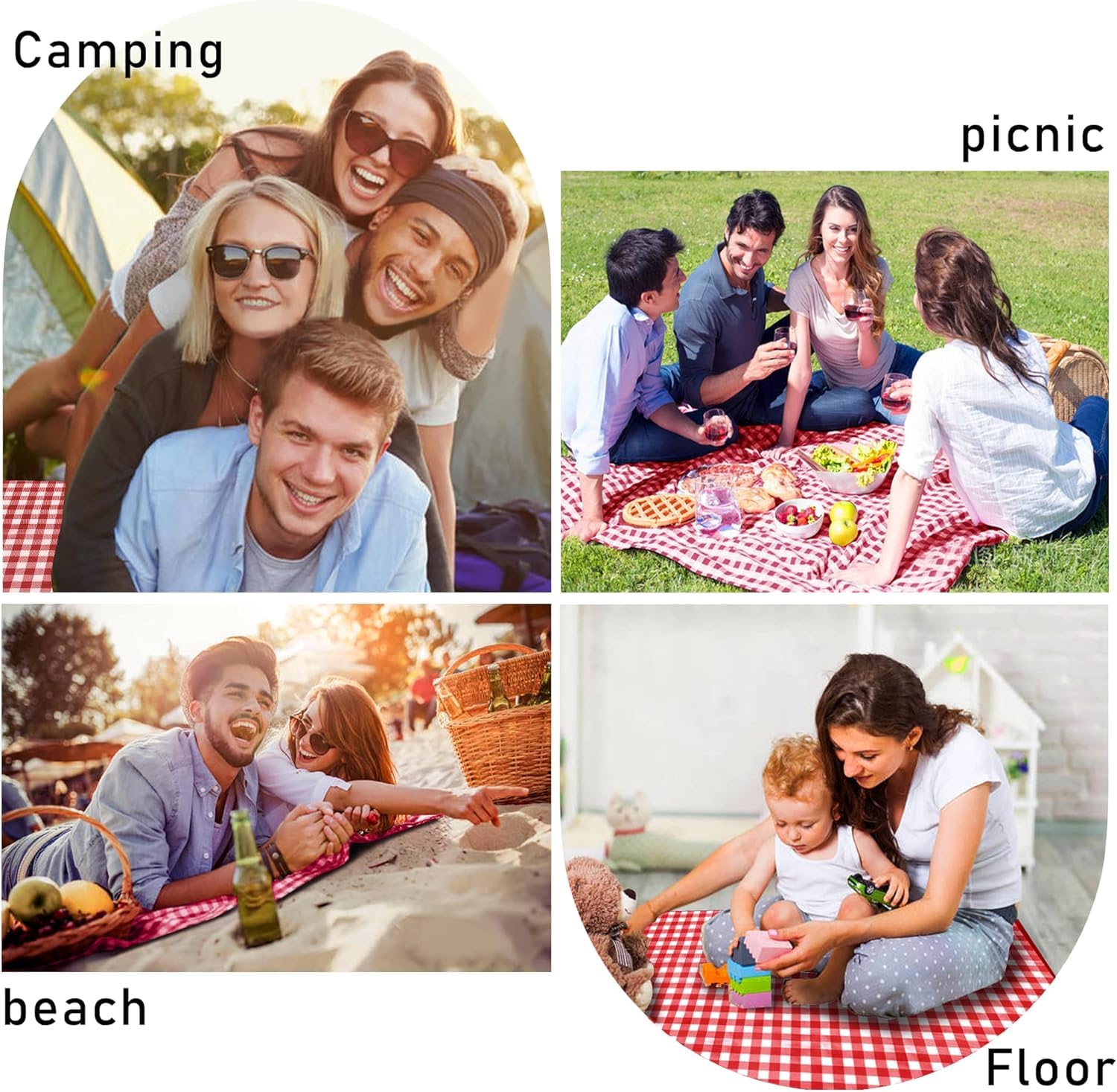 SAMSIER comparación de tamaño 200x200 cm para uso familiar y picnic