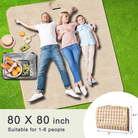 SAMSIER manta desplegada 200x200 cm, amplia superficie cómoda para grupo