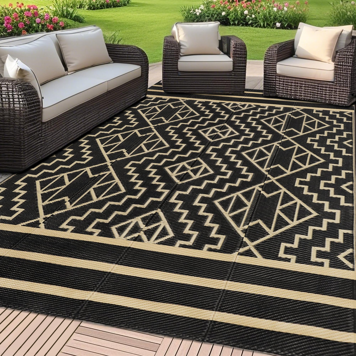 SAND MINE alfombra frontal 9x12 mostrando diseño reversible y durabilidad