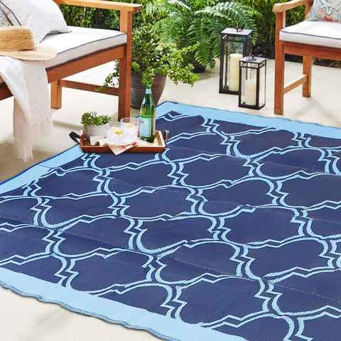 SAND MINE alfombra frontal azul quatrefoil que embellece exteriores