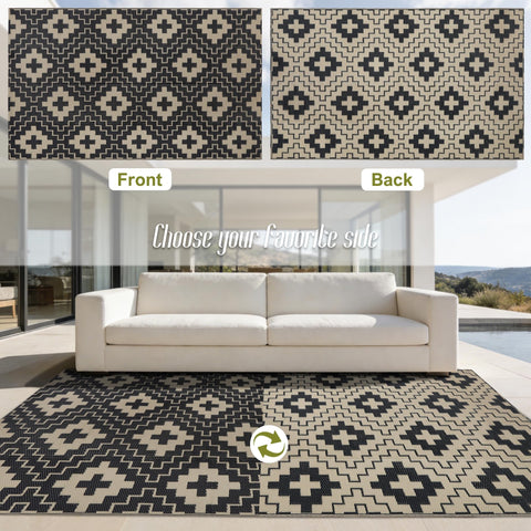 SAND MINE alfombra reversible con ambas caras visibles para doble estilo