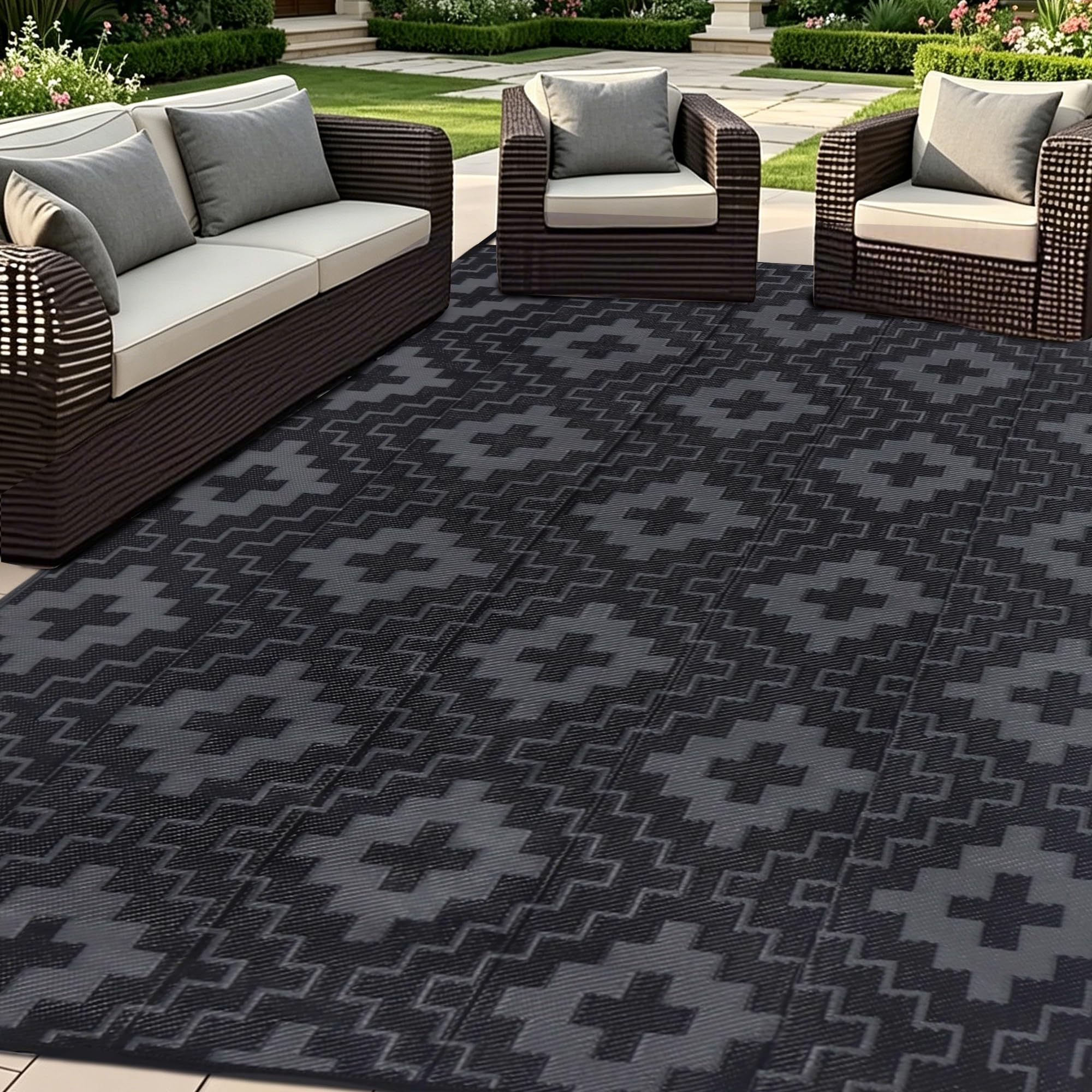 SAND MINE vista frontal de la alfombra exterior con elegante diseño y durabilidad