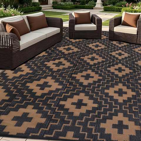 SAND MINE vista frontal de la alfombra 6x9 ft mostrando diseño reversible y estilo