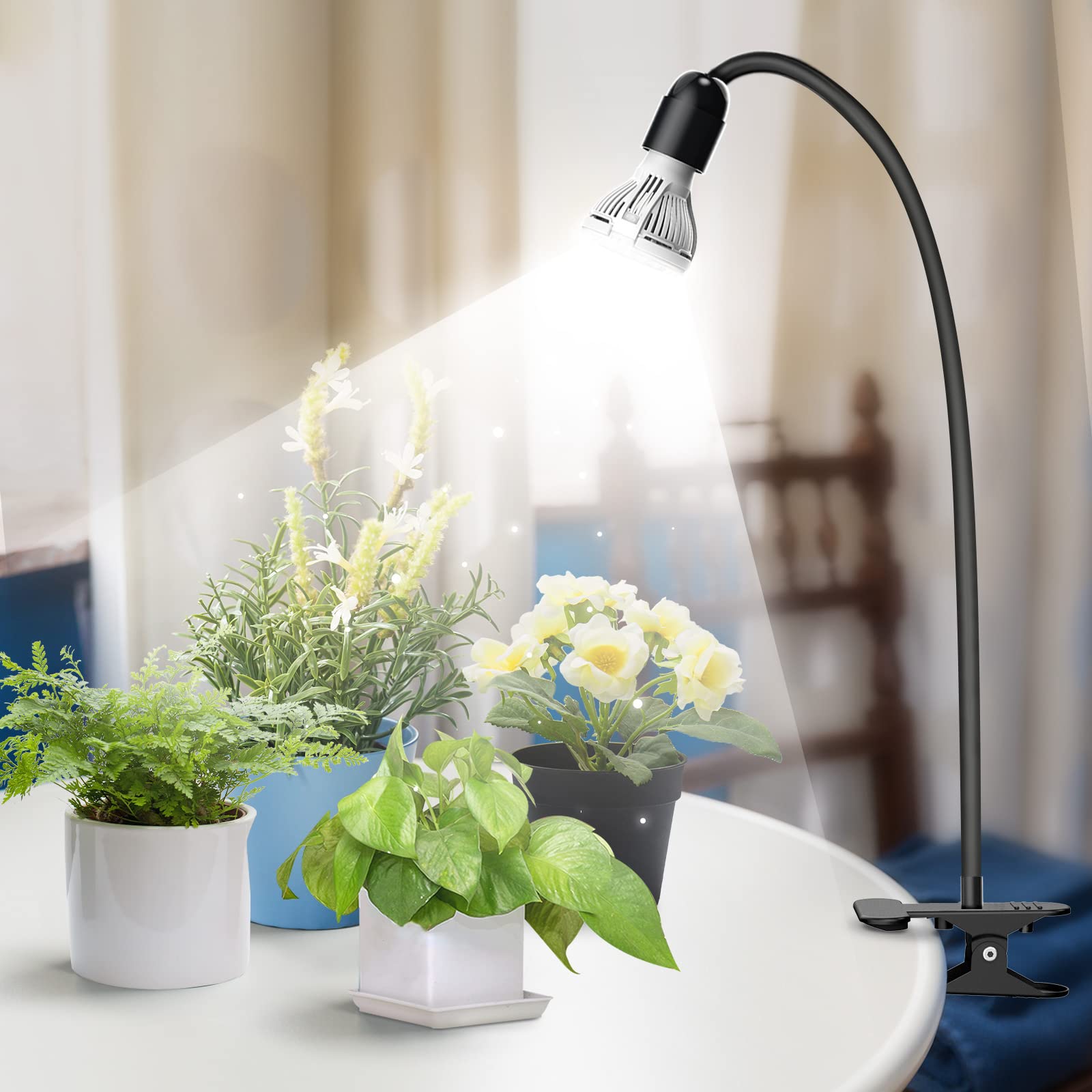 SANSI lámpara en un estudio con plantas mostrando luz natural simulada