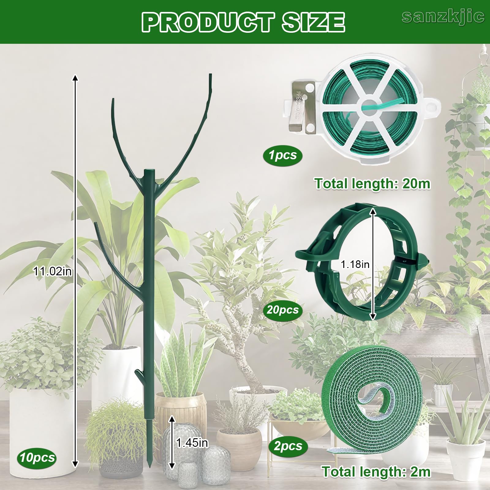 sanzkjic poste sosteniendo monstera en maceta para crecimiento vertical seguro