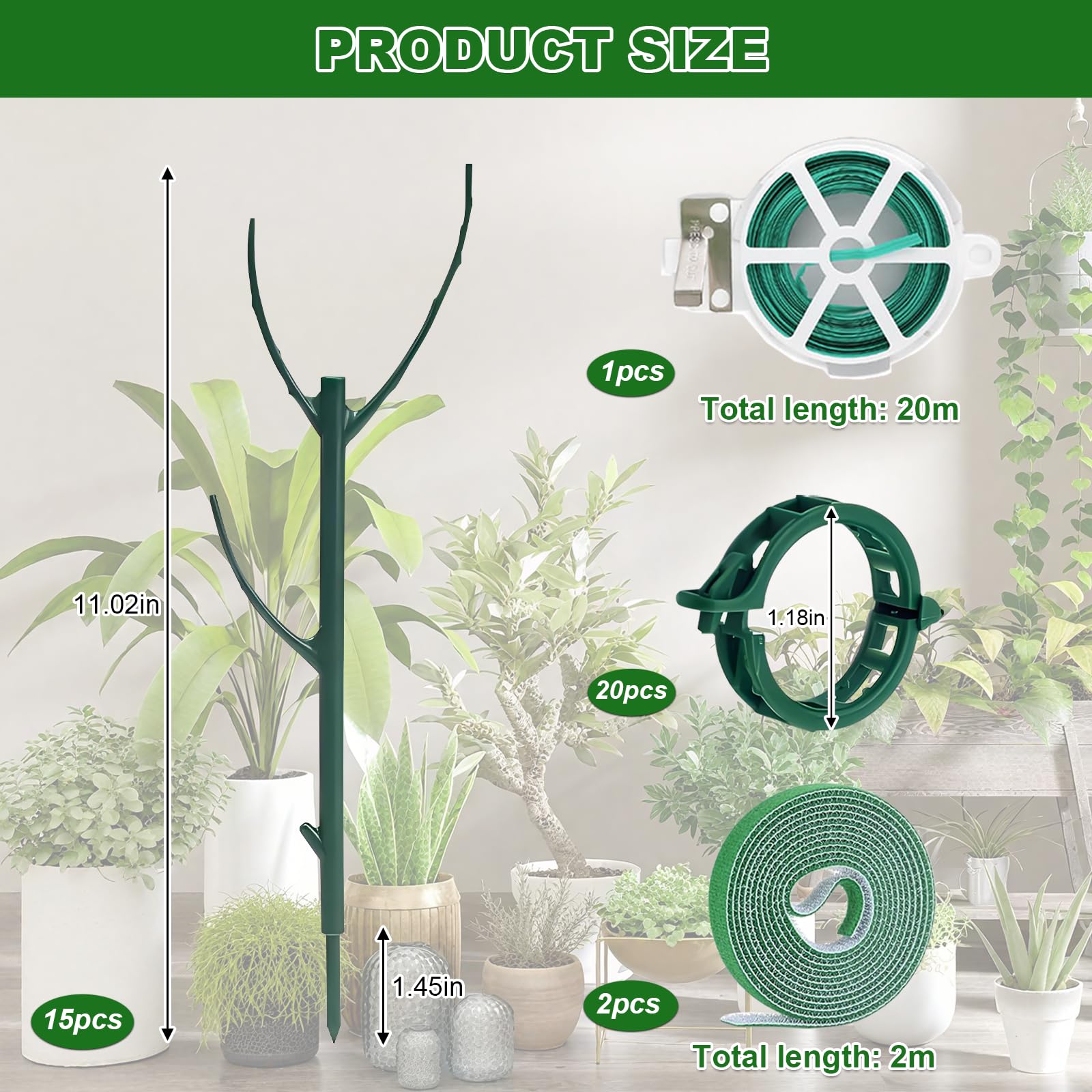sanzkjic postes apilados mostrando altura extendida para plantas en crecimiento