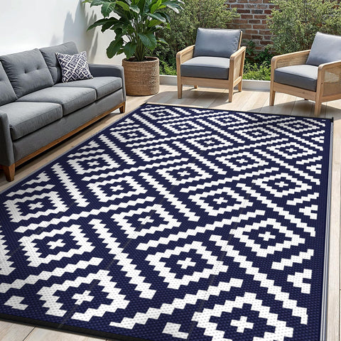 sarben alfombra frontal empacada mostrando diseño azul blanco y protección