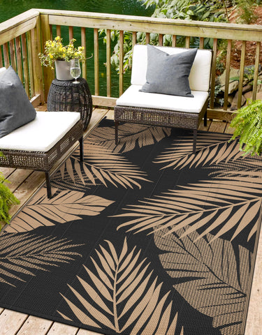sarben vista frontal alfombra palmas 6x9 aporta estilo duradero