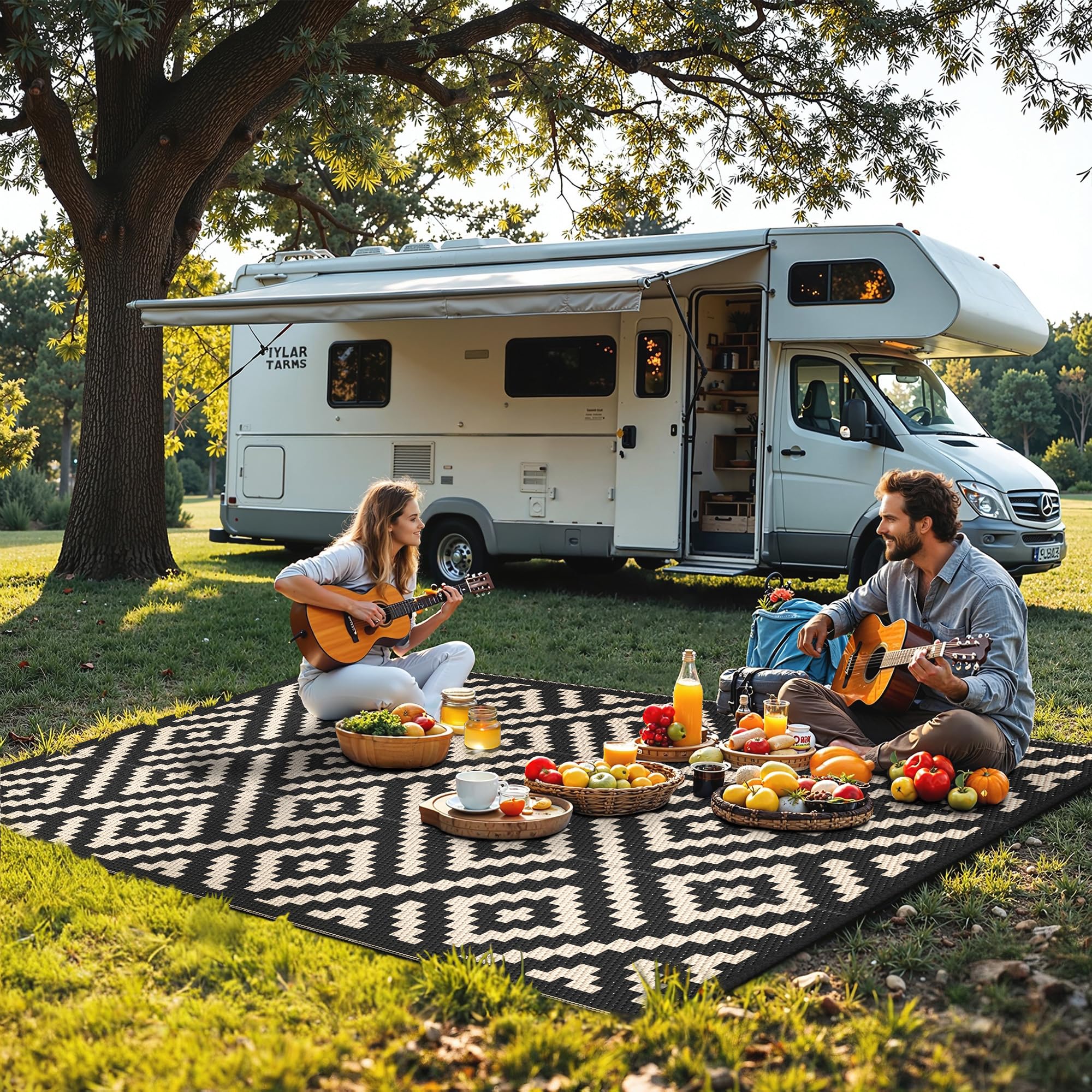 sarben alfombra doblada en funda lista para camping y transporte