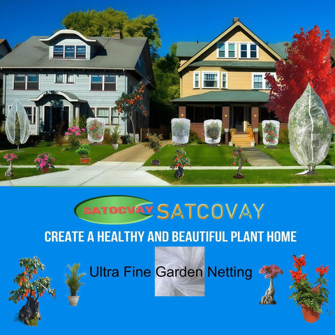 SATOCVAY escena de jardín con plantas protegidas por la malla SATOCVAY