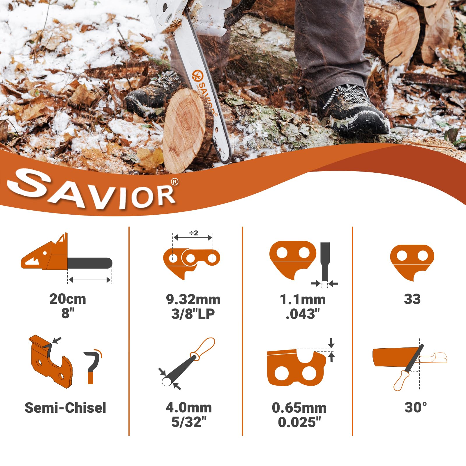 Savior detalle de dientes templados que mejora la durabilidad del corte
