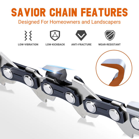 Savior cadena detalle remaches con tratamiento térmico para mayor resistencia