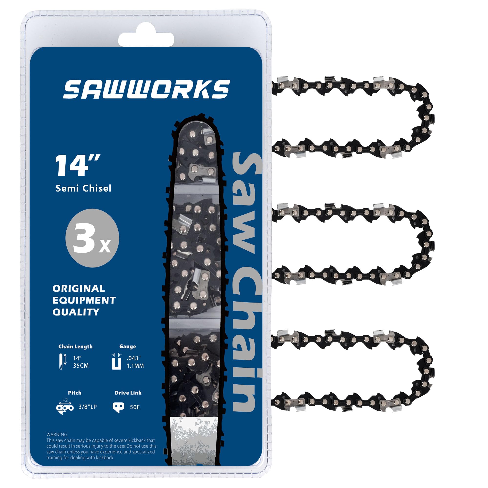 SawWorks cadena frontal del paquete mostrando compatibilidad clara