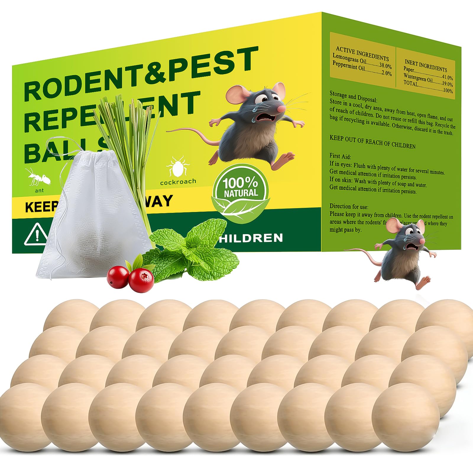 Scarilpest paquete frontal de 36 bolsitas repeler ratones, solución fácil