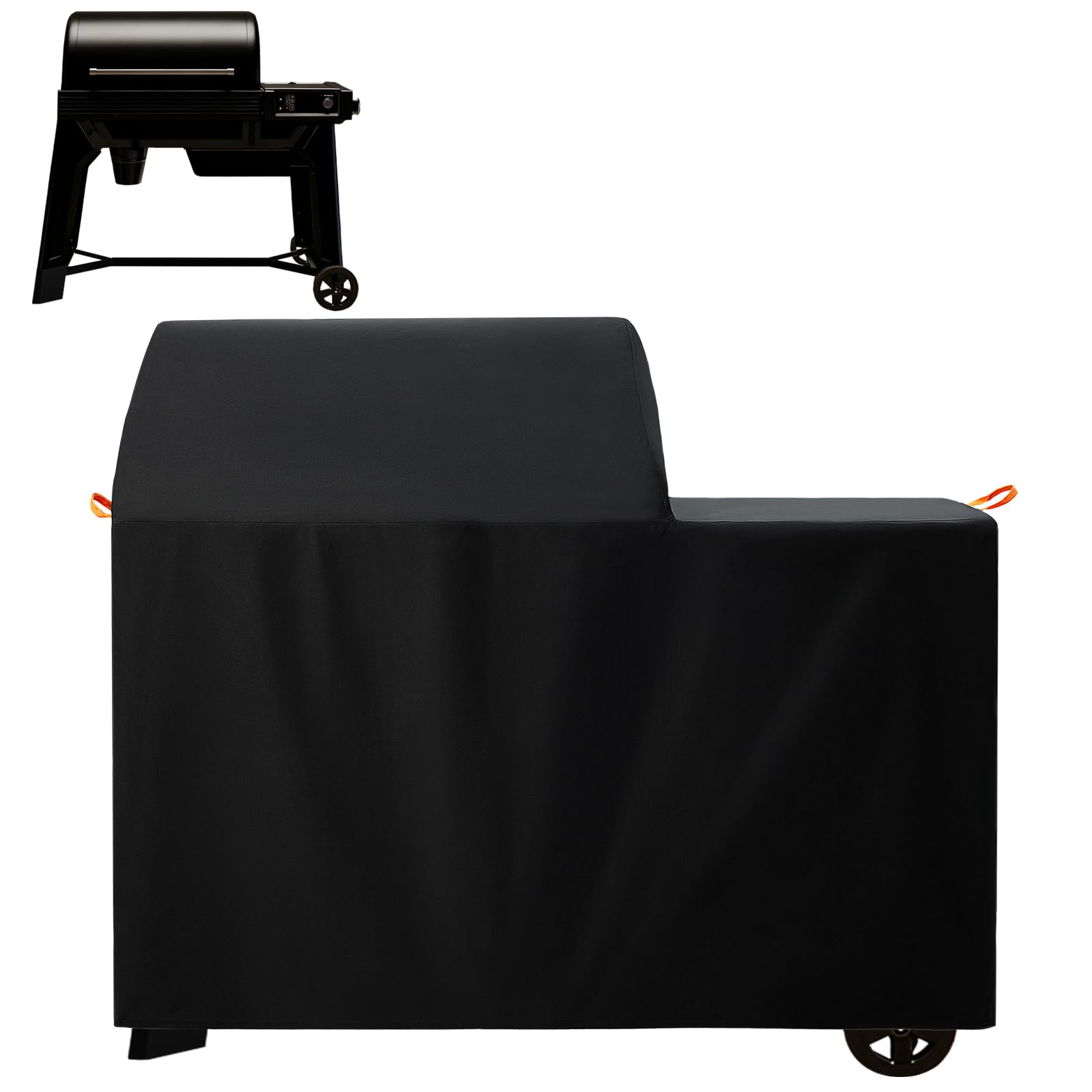 SCAUSY vista frontal de la funda encajada protegiendo el Traeger Woodridge