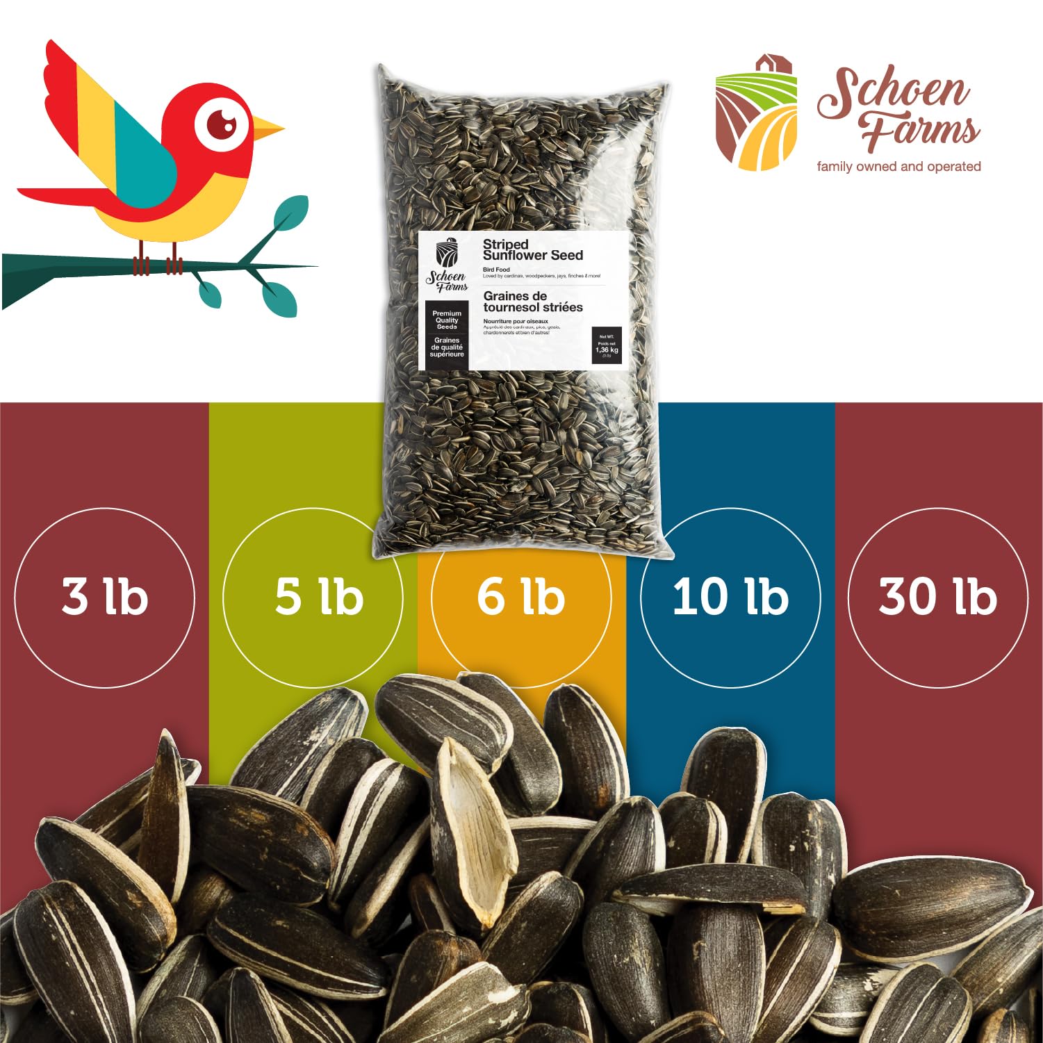 Schoen Farms semillas en comedero atraen cardenal y jays eficientemente