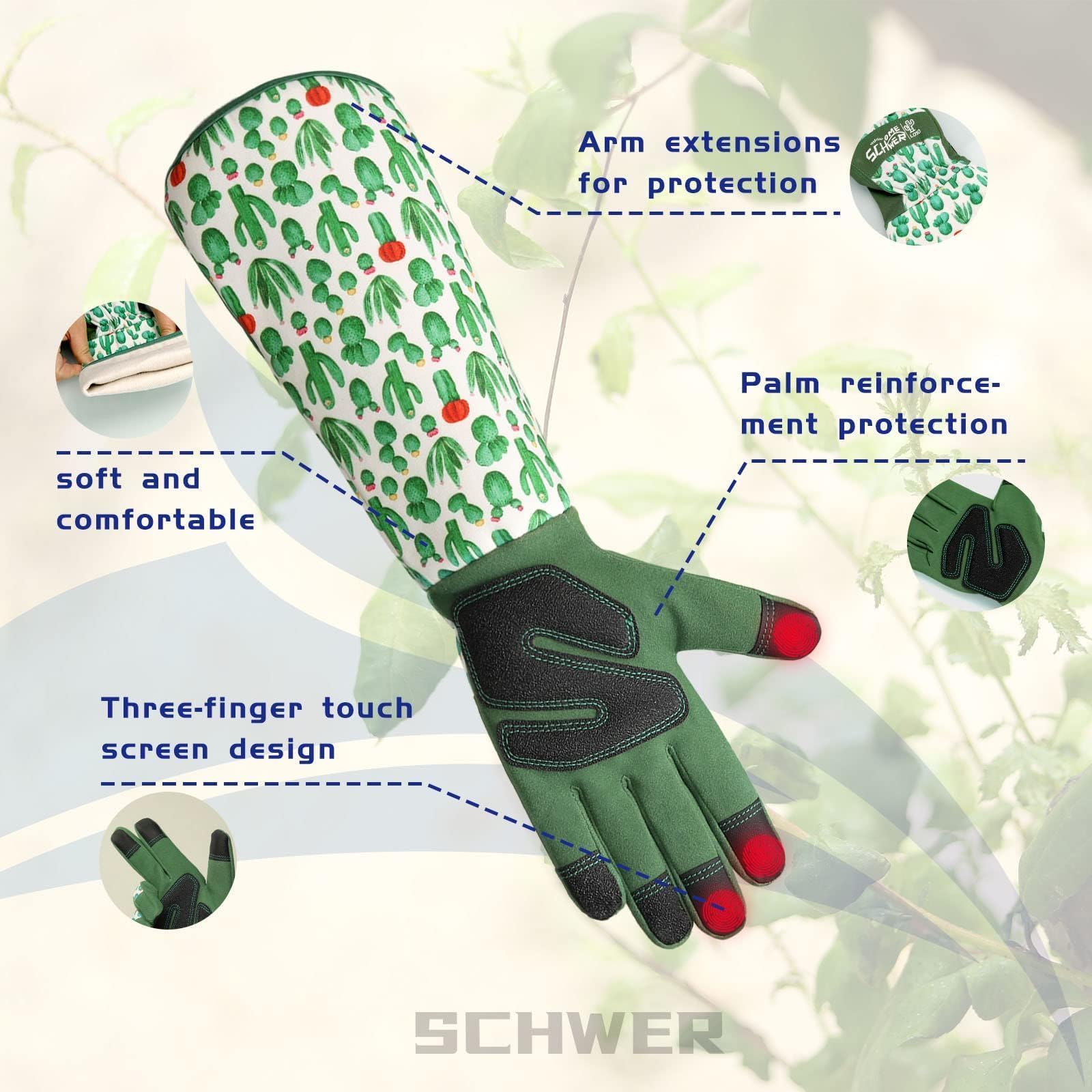Schwer guantes palma PVC engrosada para mejor agarre y protección