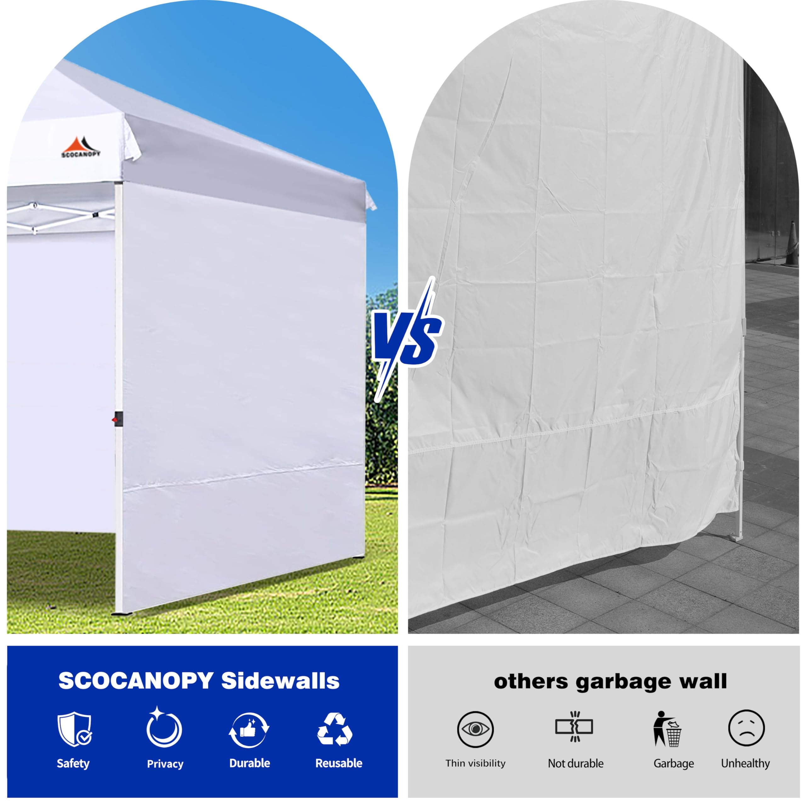 Cierre y velcro del SCOCANOPY SunWall demostrando fijación rápida y segura
