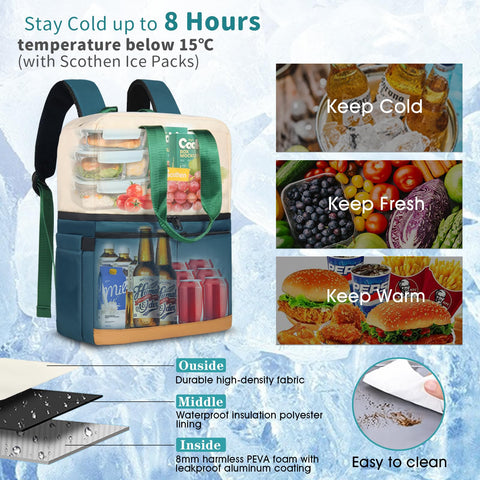 Scothen compartimento superior con tupper y snacks protegidos y secos