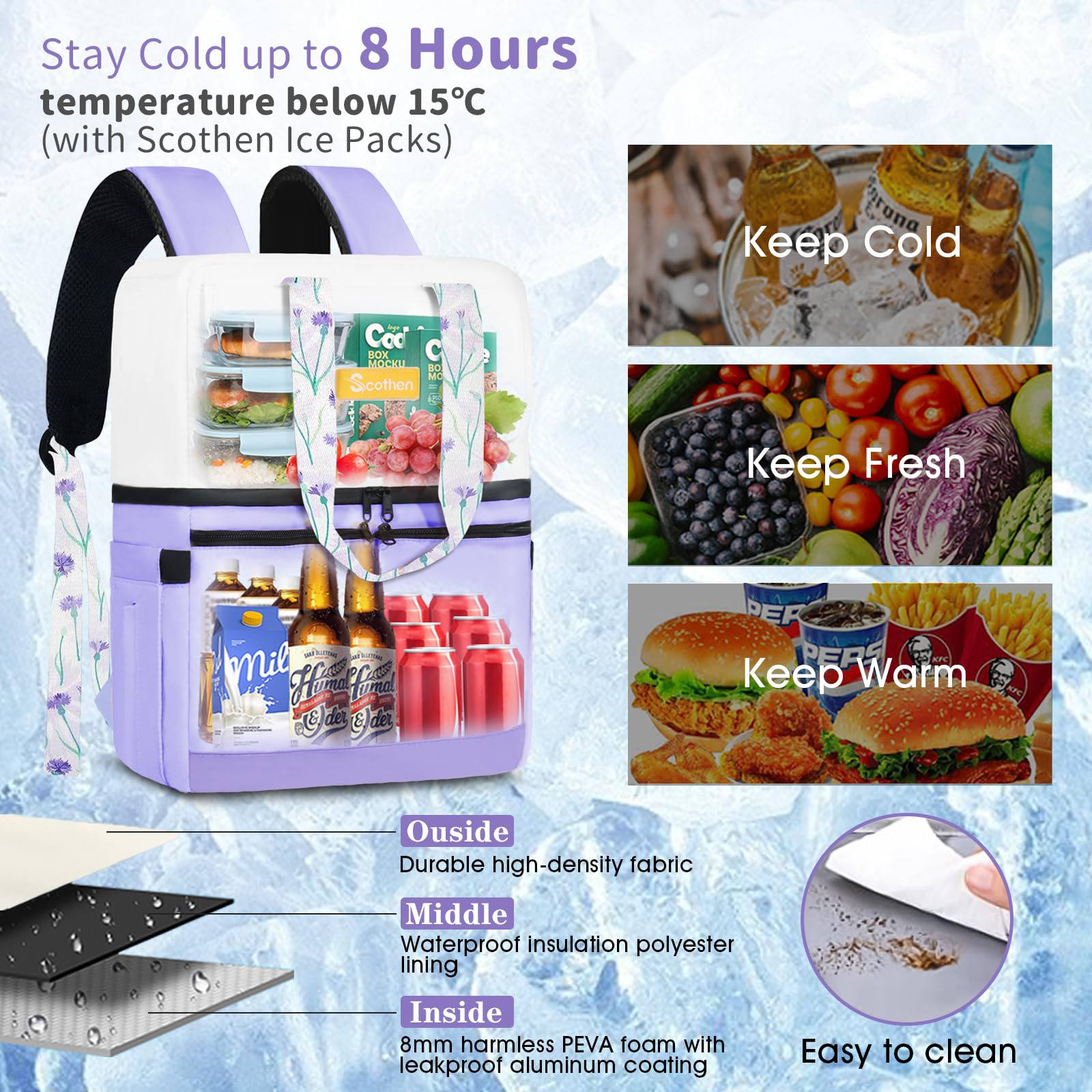 Scothen conjunto de 12 hieleras reutilizables para mantener frío