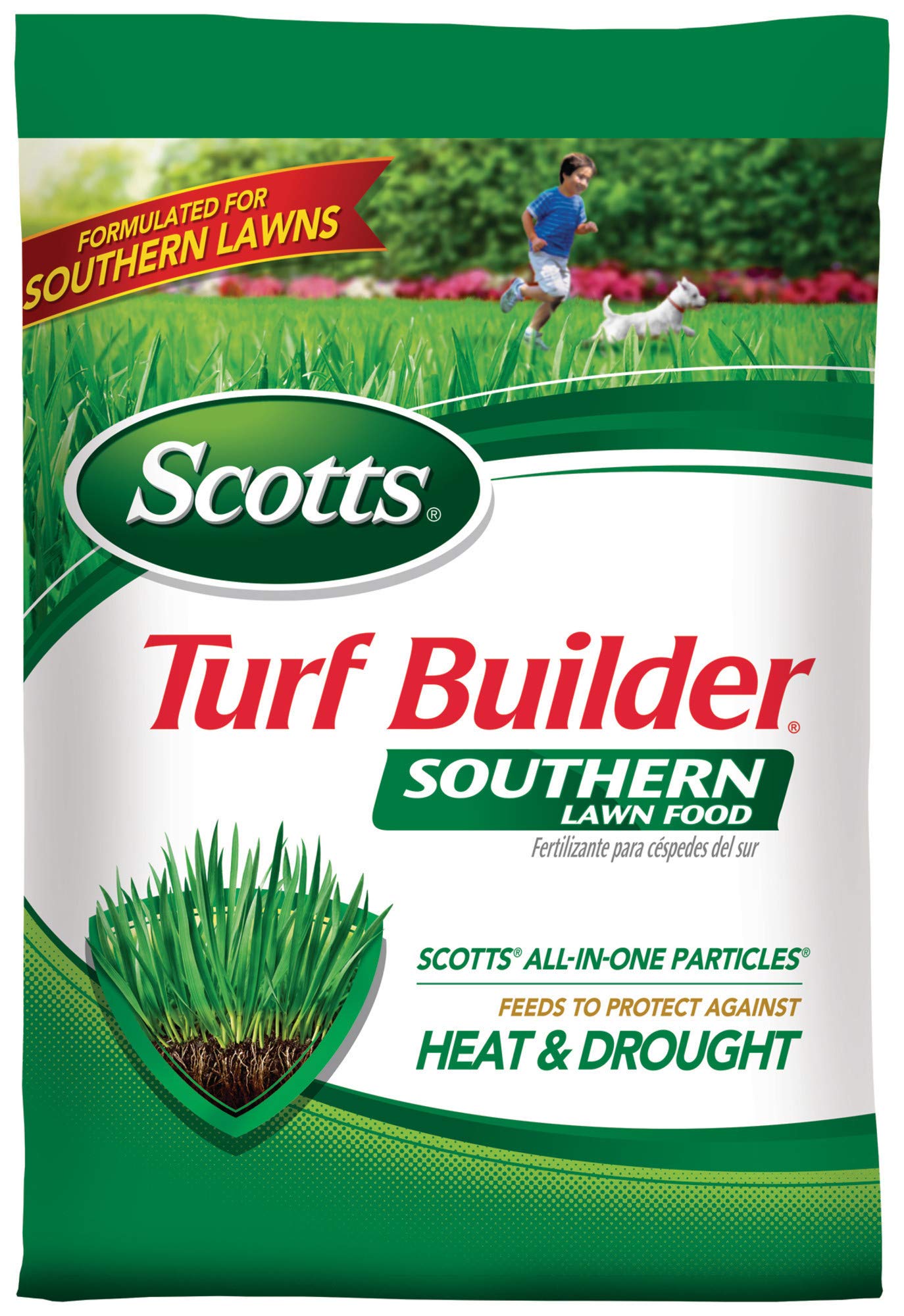 Scotts bolsa frontal mostrando marca y cobertura de 5,000 ft²