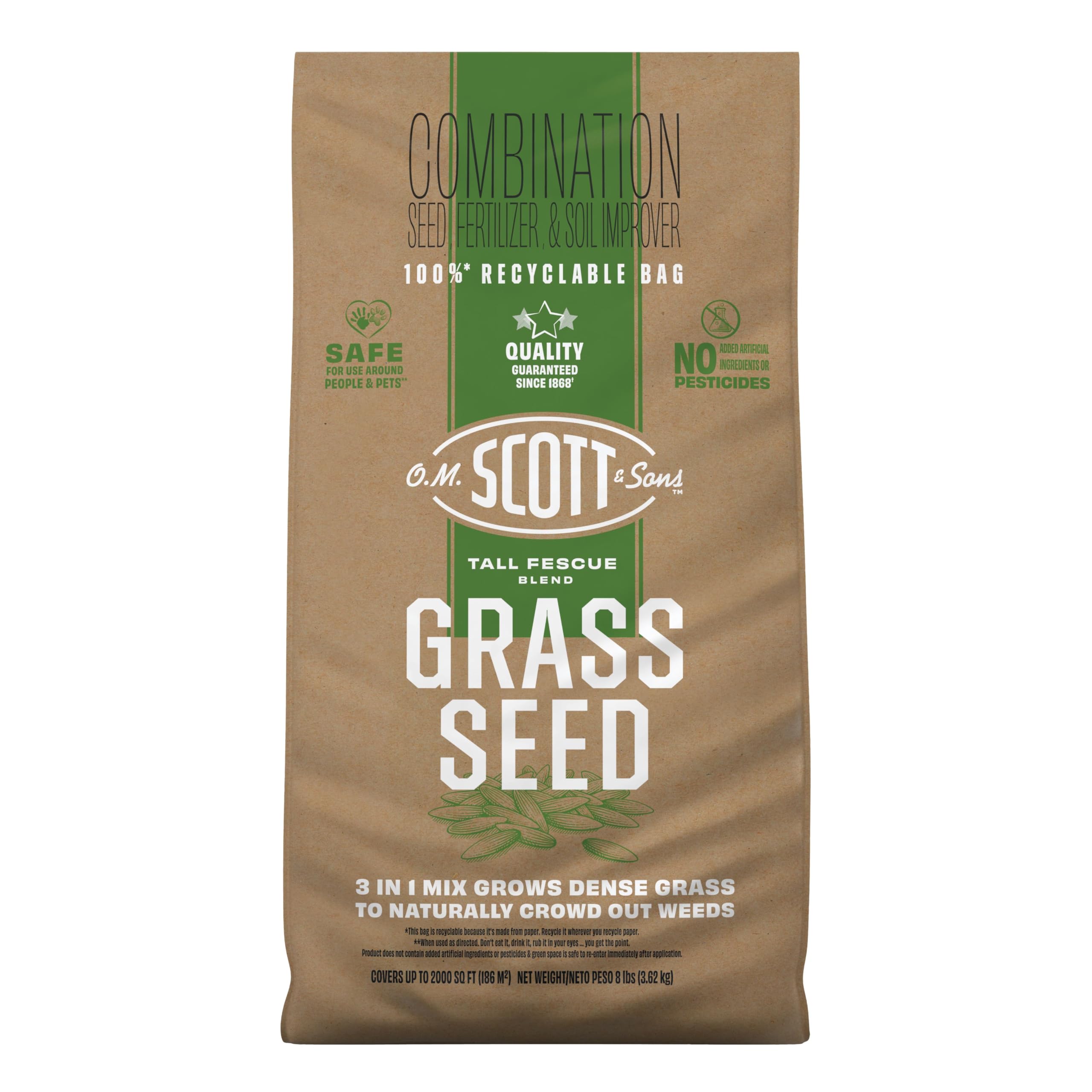 Scotts bolsa frontal Tall Fescue mostrando diseño y cobertura