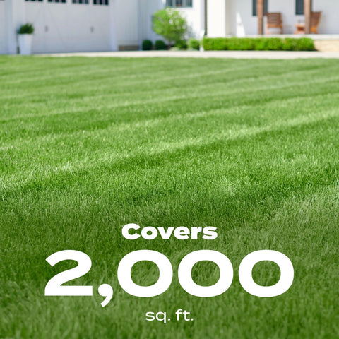Scotts comparación de tamaño con una mano, 32 fl oz cubre 2,000 ft²