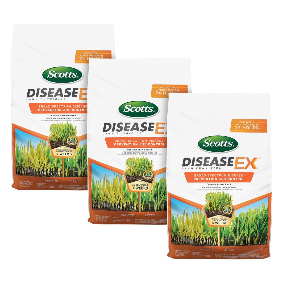 Scotts DiseaseEx frontal del empaque mostrando el producto y beneficios