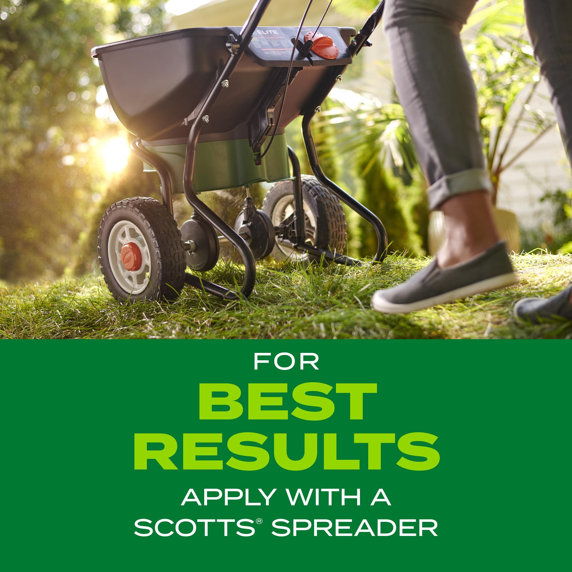 Scotts etiqueta con instrucciones y nutrientes para aplicación segura y eficaz