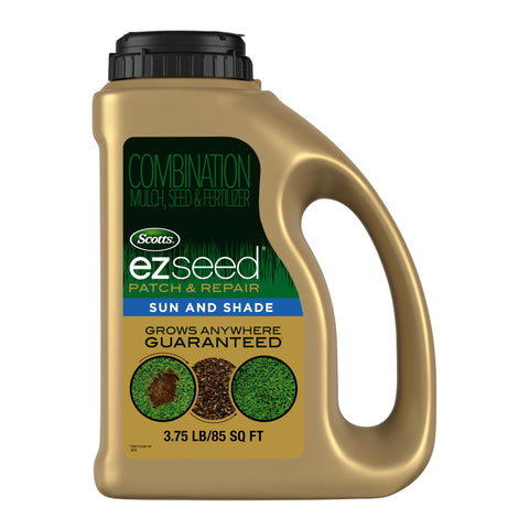 Scotts frasco frontal mostrando etiqueta y beneficio repara parches