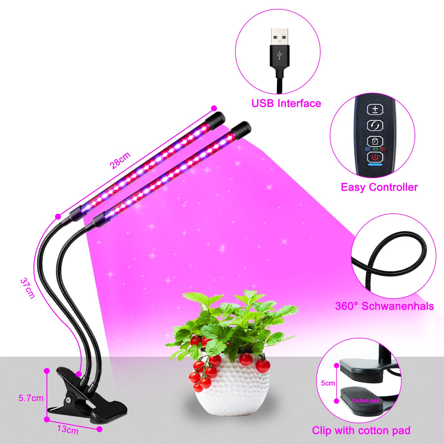 SDOVUERC primer plano de LEDs full spectrum para estimulación vegetal