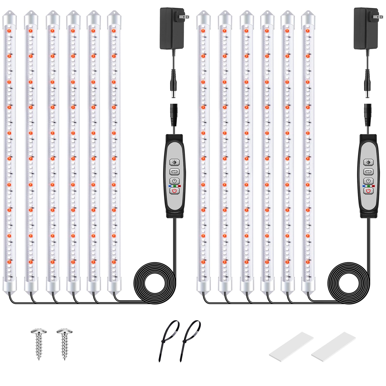 SDOVUERC vista frontal pack de 2 tiras iluminando varias plantas eficientemente
