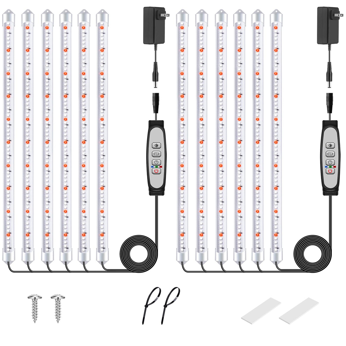 SDOVUERC vista frontal pack de 2 tiras iluminando varias plantas eficientemente