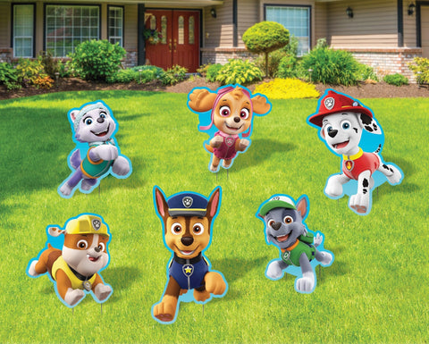 Seasons Paw Patrol vista frontal de las seis figuras, fácil montaje