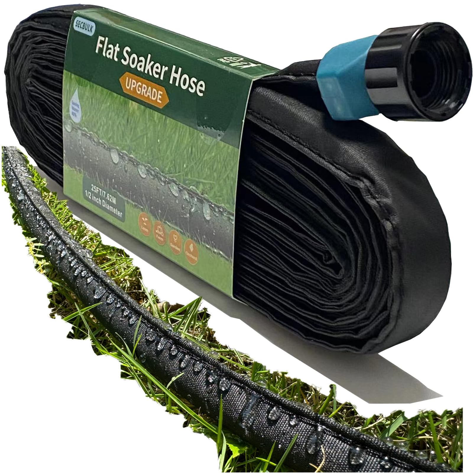 Secbulk empaque frontal mostrando longitud y ahorro de agua