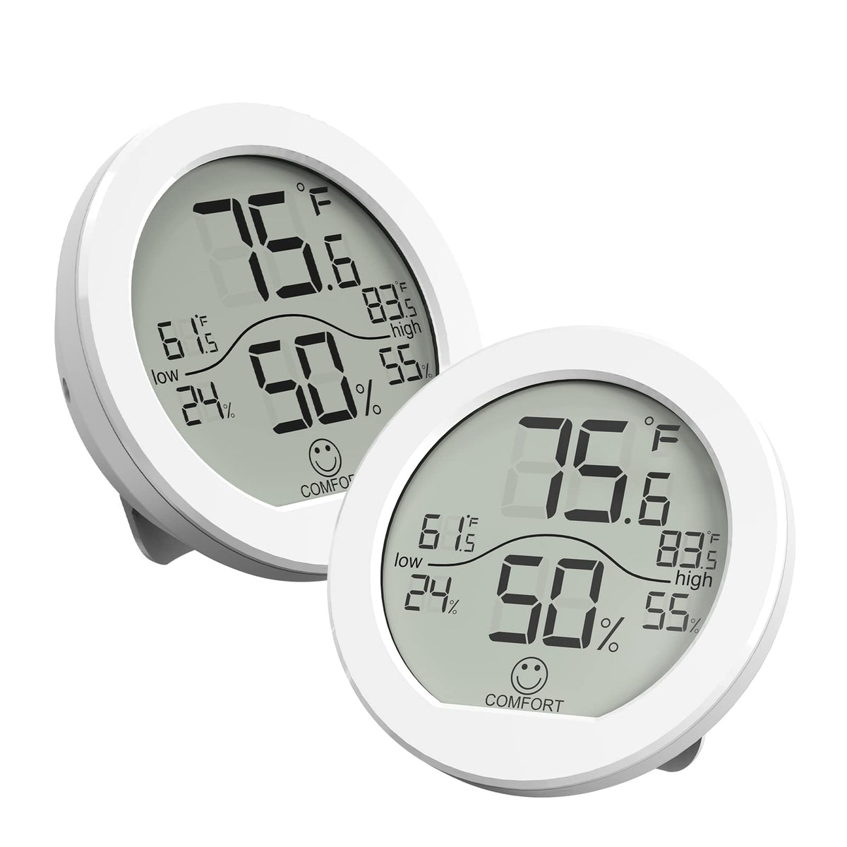 SECRUI frontal con pantalla clara y lectura rápida de temperatura y humedad