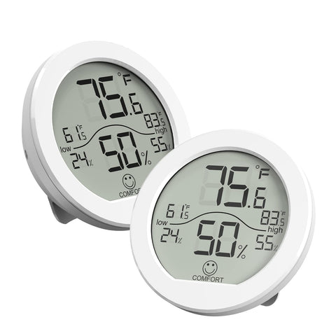 SECRUI frontal con pantalla clara y lectura rápida de temperatura y humedad
