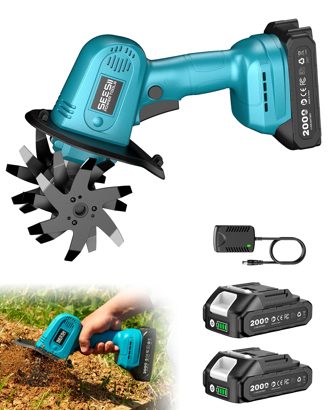 Seesii imagen frontal del mini cultivador mostrando diseño compacto y portabilidad