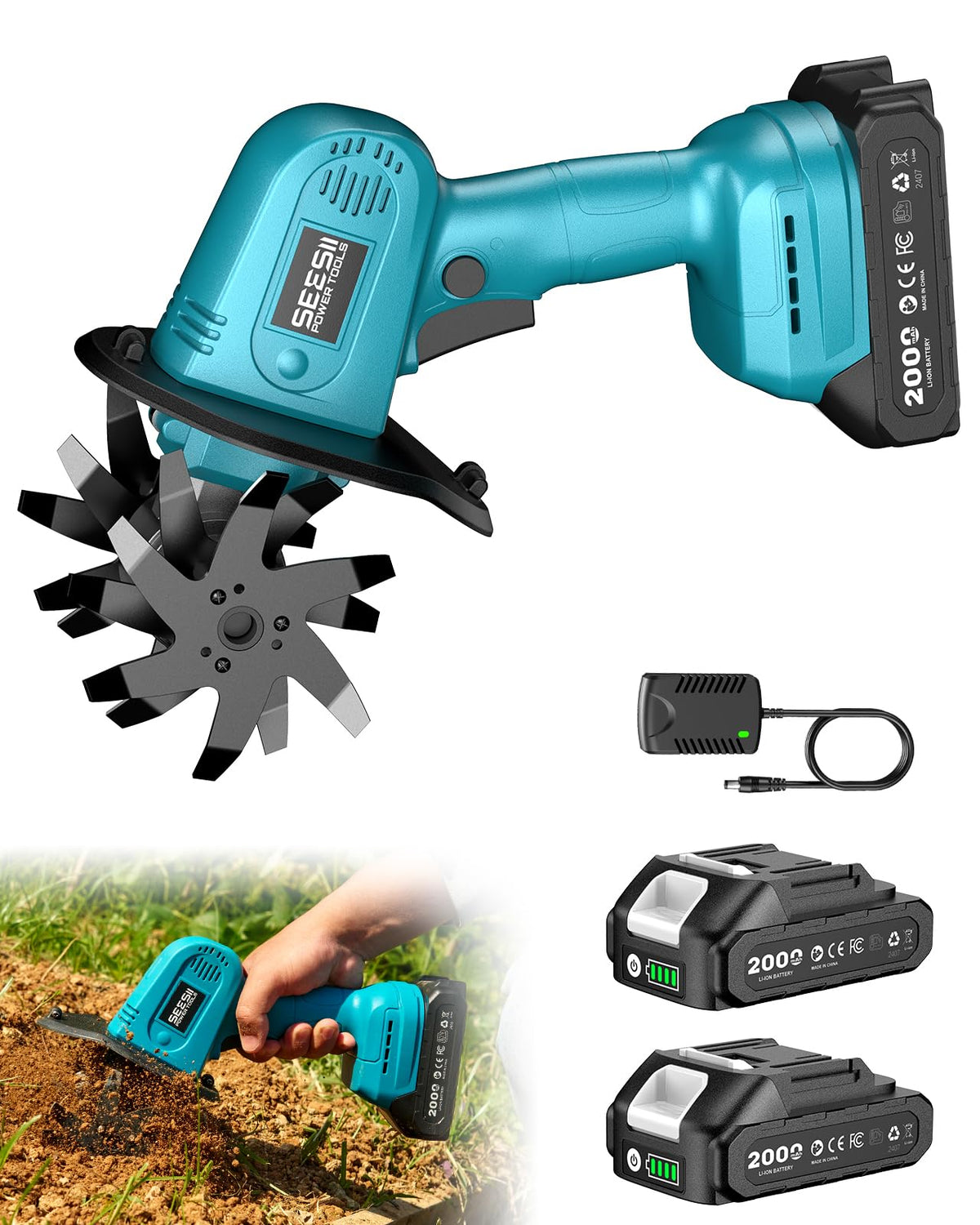 Seesii imagen frontal del mini cultivador mostrando diseño compacto y portabilidad